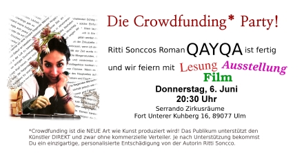 your invitation to the 2nd Crowdfunding Reading!